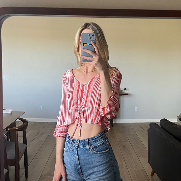 Half sleeve striped blouse - Picture 1 of 5